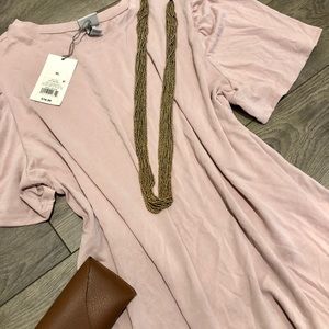 A New Day Light Pink Bell Sleeve Fashion Tshirt
